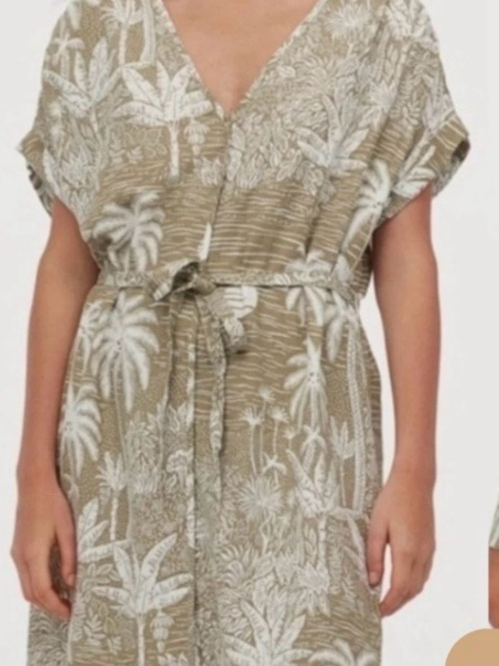 Desmond & Dempsey palm print dress, XL - Picture 3 of 7